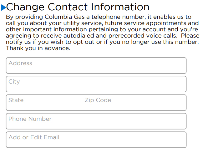 Change contact info bill section - main