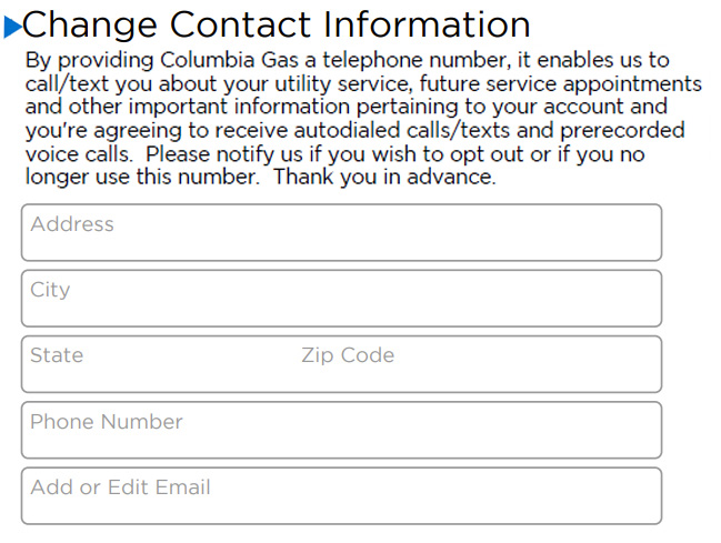 Change contact info bill section - main