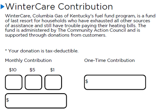 WinterCare bill section - main
