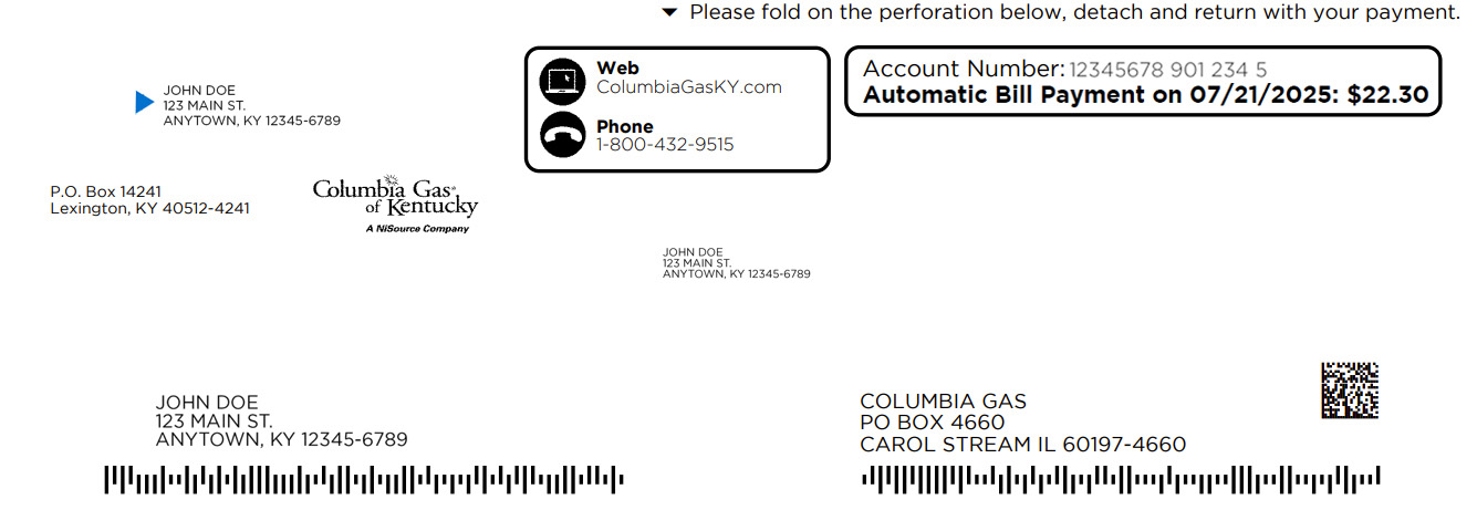 Pay by check bill section - main