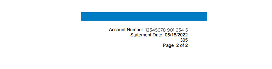 Bill account number and statement date - details