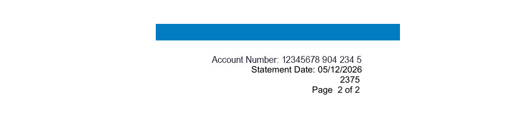Bill account number and statement date - details