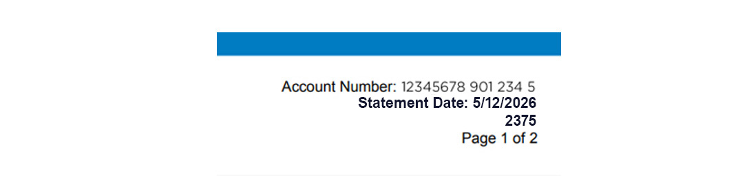 Columbia Gas bill account number section - front detail