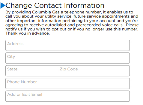 Bill change contact info section - main