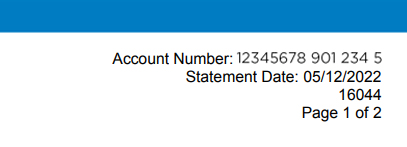 Bill front account number - details
