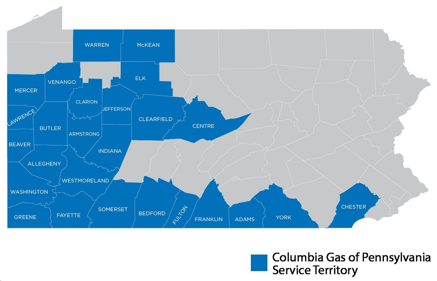 Columbia Gas of Pennsylvania Service Territory Map