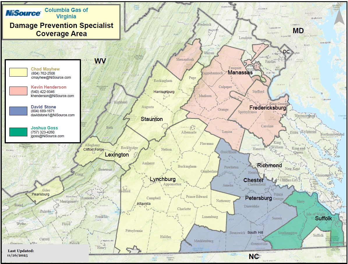 Virginia Excavator Map