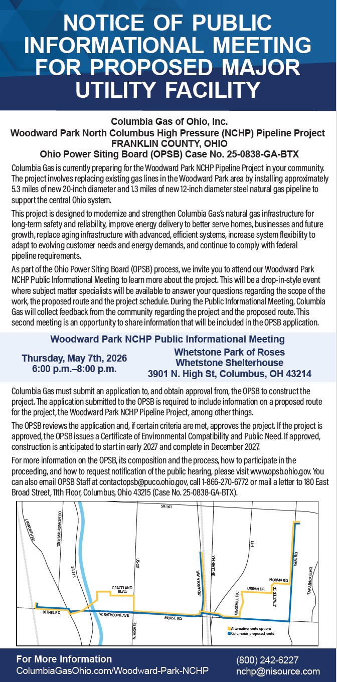 CLICK TO ENLARGE - Woodward Park NCHP Public Information Meeting