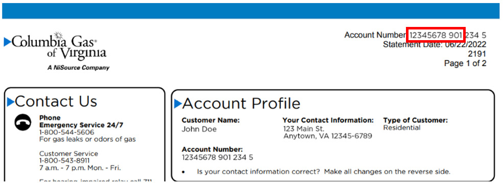 Account Number Print