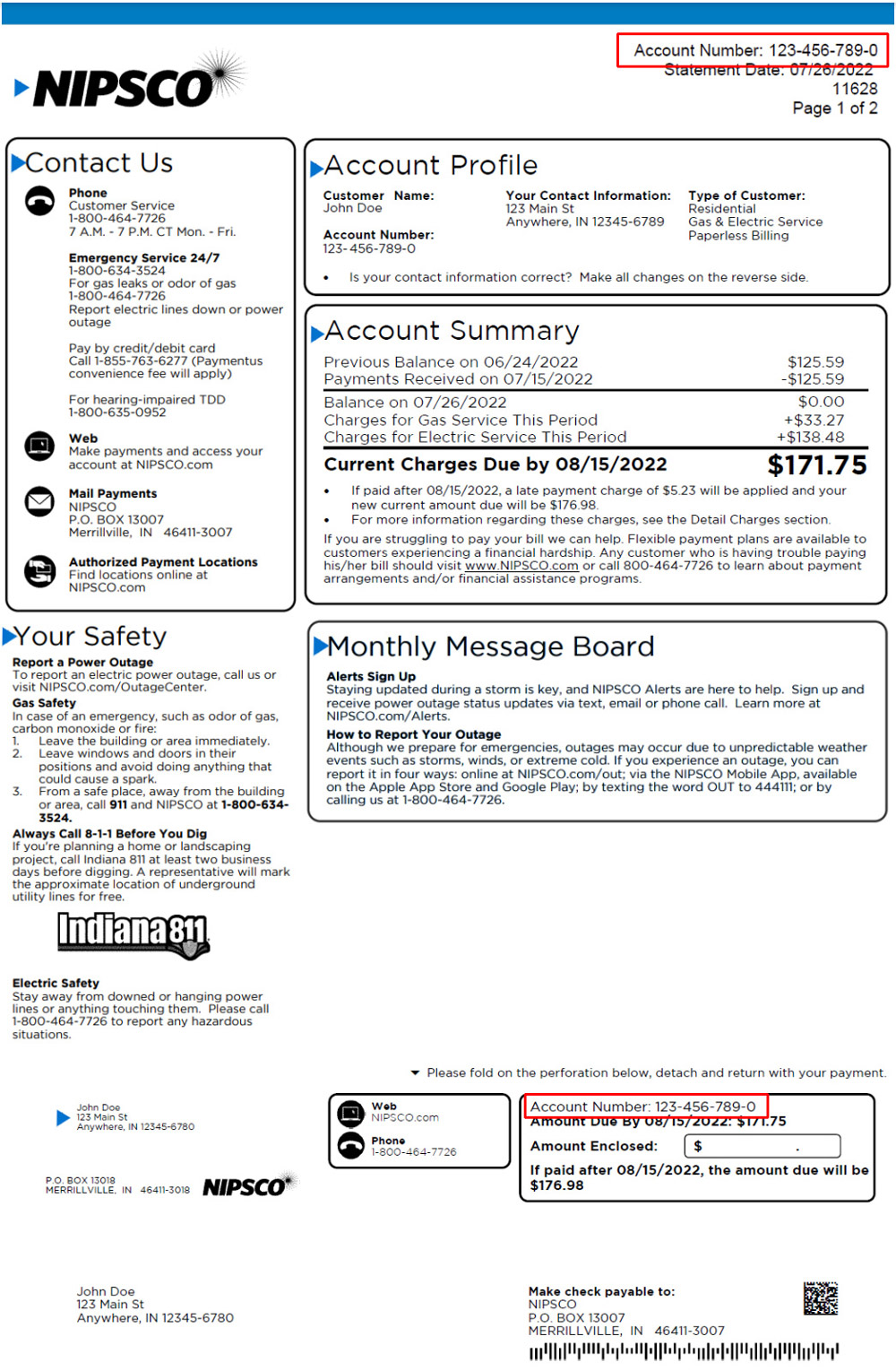 Account Number Print