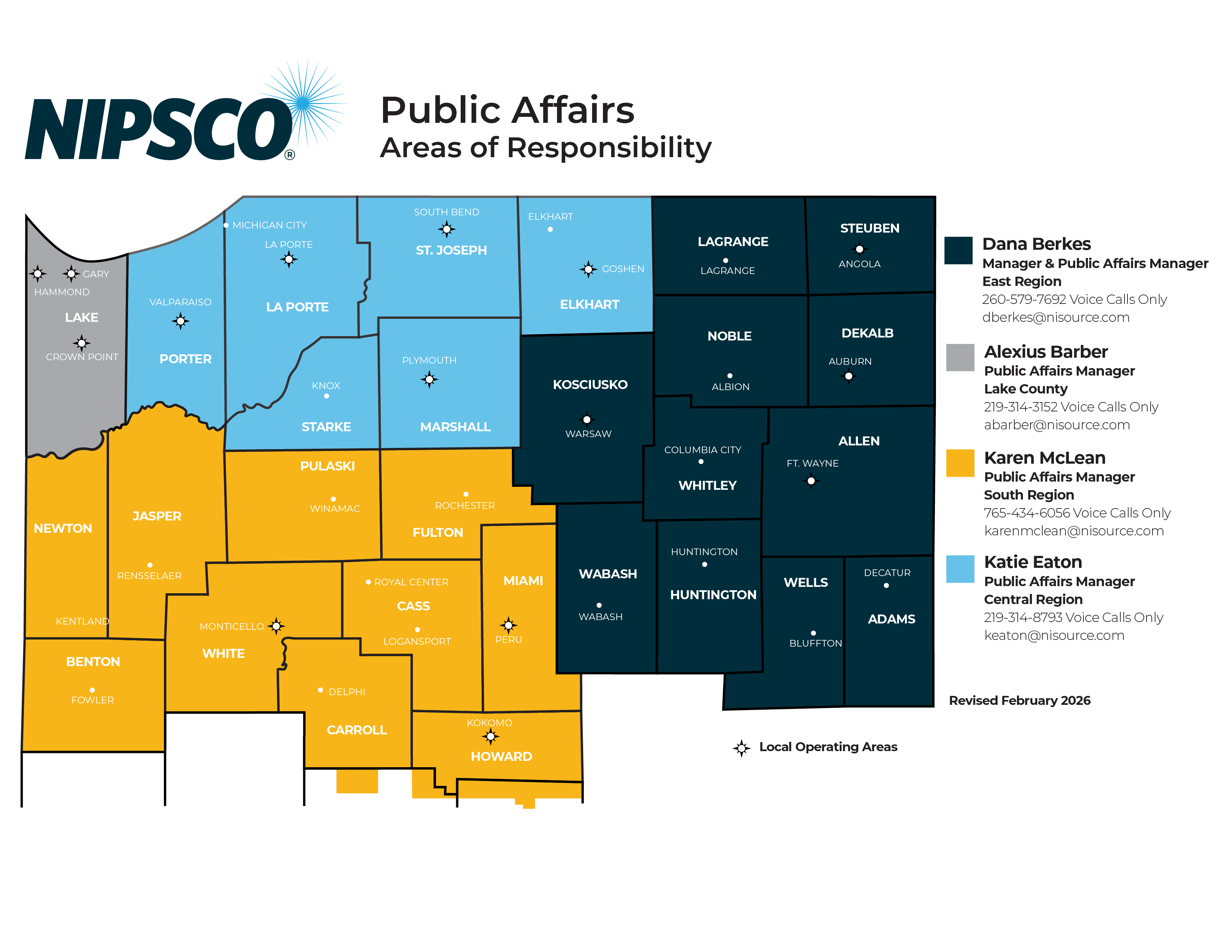 NIPSCO Public Affairs Area of Responsibility