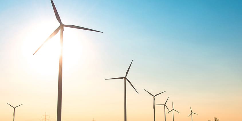 Windmills on a sunny day